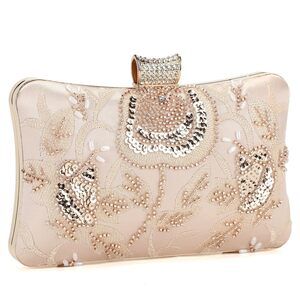 9919 Beaded Clutch Purses Floral Embroidery Sequin Evening Bag 1920s Gatsby